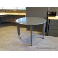 Grey 42" Round Height Adjustable Rolling Meeting Table